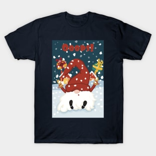 Ooops! Santa falling in the snow when bringing out the presents. Winternight. T-Shirt